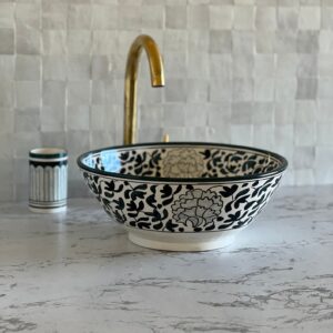 Lavabo décoratif en céramique – Artisanat marocain fait main