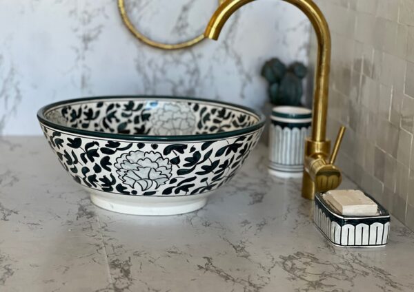 Lavabo décoratif en céramique – Artisanat marocain fait main – Image 7