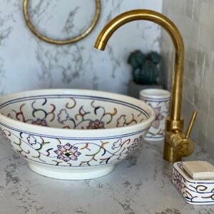 Fait main Vasque marocaine sur mesure – Céramique traditionnelle avec finition brillante